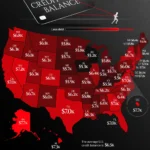 2025年全美各州平均信用卡債務地圖解析