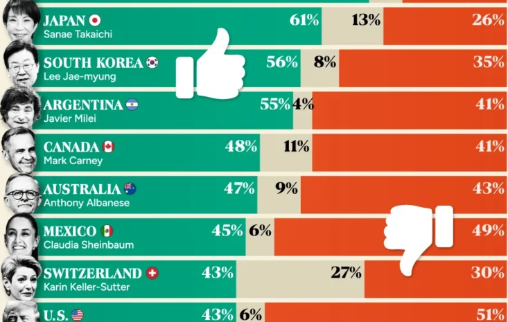 2026年全球領袖支持度大排名：誰贏得民心，誰陷信任危機？