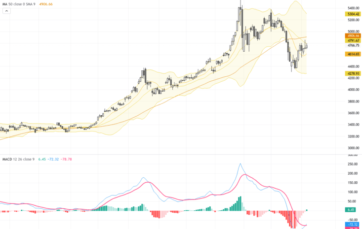 XAUUSD技術與基本面解析：金價持穩4800關鍵阻力，短線波動加劇